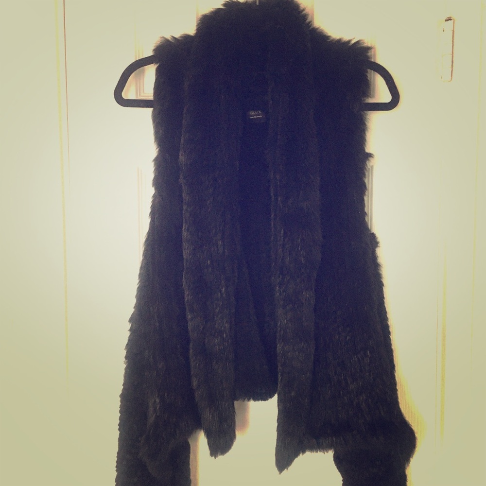 Black Rabbit Fur Vest